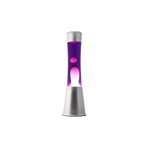 Itotal XL1792 Lampe à Lave 40 cm avec Base Argentée, Liquide Violet et Cire Blanche