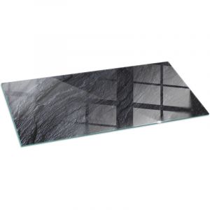 Plaque de protection de sol en verre tremp&eacute; pour chemin&eacute;e ou po&ecirc;le &agrave; bois pare-feu contre les &eacute;tincelles Texture surface pierre 125x50 cm
