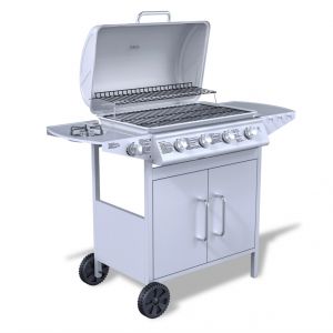 VidaXL 41342 - Barbecue &agrave; gaz 4 + 1 br&ucirc;leurs