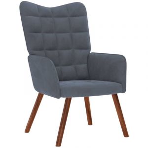 VidaXL Chaise de relaxation Gris foncé Velours