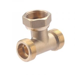 Image de Sans marque Té à visser laiton M 20 x 27 pour tube en cuivre