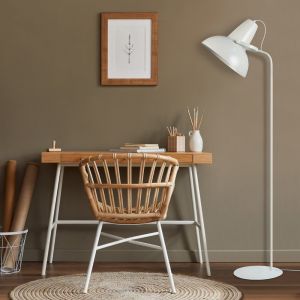 Tosel Lampadaire liseuse métal blanc d'ivoire