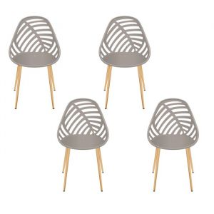 The home deco factory Chaise Alameda Taupe - Lot De 4