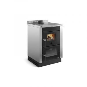 Nordica Cuisinière à bois encastrable raccordable - la Vicenza Evo 6 kW Inox