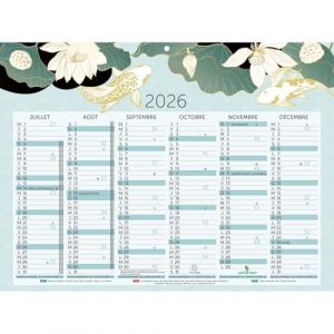 Exacompta 34305E - Calendrier semestriel Japon - 29,5 x 22 cm - Janvier &agrave; d&eacute;cembre 2026 - Visuel