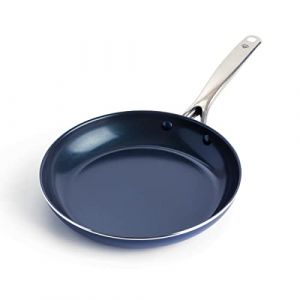 Blue Diamond Poêle à Frire de 24 cm avec Revêtement Antiadhésif en Céramique Renforcé avec des Diamants, Sans PFAS, Compatible avec l'Induction, Va au Lave-Vaisselle, Va au Four, Bleu
