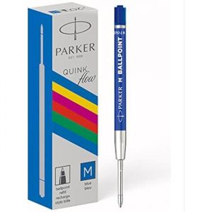 Parker Recharges pour stylo bille | pointe moyenne | encre bleue QUINKflow | lot de 20