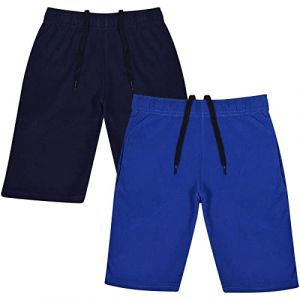Image de Shorts A2Z 4 Kids - 2 Paquet Étirement De Confort Frais d'été - Poids léger - Garçons 5-13 Ans