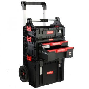 Bo&icirc;te &agrave; outils modulaires - BOTLE - Set 2 organisateurs - H 115 cm - 7 compartiments - Poign&eacute;e amovible