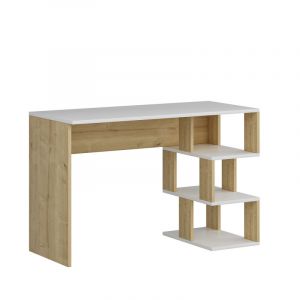 Cotecosy Bureau 3 &eacute;tag&egrave;res Bocinel 110cm Bois et Blanc - Bois / Blanc