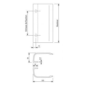 La Croisée DS PAIRE POIGNEES AILERON 130MM LAQ GR ALU RAL9006