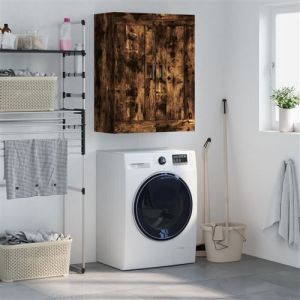 VidaXL Armoire murale chêne fumé 69,5x34x90 cm bois d'ingénierie