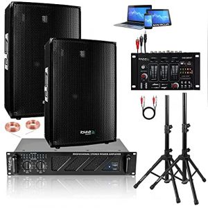 Image de Ibiza Sound Sonorisation dj avec 2 Enceintes 1200w total - Ampli Sono 960w - Table de Mixage DJM USB - Câbles Offerts - PA DJ SONO MIX BAR CLUB DISCO SALLE DES FETES