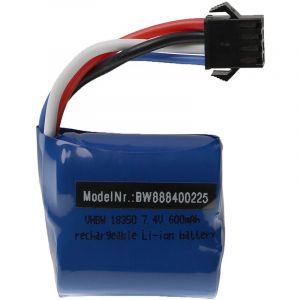 Vhbw Batterie compatible avec udi 001 modéle rc (600mAh, 7,4V, Li-ion, 40 x 38 x 21 mm, SM-4P)