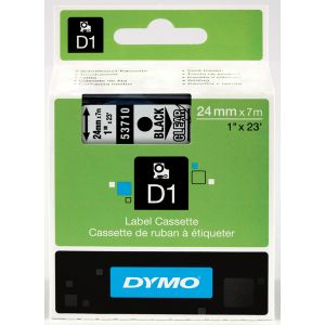 Dymo 53710 - Ruban d'étiquettes noir/transparent 24 mm x 7 mm