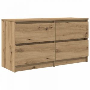 VidaXL Meuble TV ch&ecirc;ne artisanal 100x35x54 cm bois d'ing&eacute;nierie