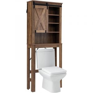 Meuble wc rangement salle de bain marron 67 x 25 x 172 cm