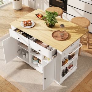 Buffet de Cuisine,&Icirc;lot de Cuisine Extensible 151,5&times;59,7-84,7&times;91,7cm,Avec Table de Travail,2 Tiroirs + 6 Compartiments,Blanc