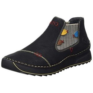 Image de Rieker 51592, Botte Tendance Femme, Noir 00, 39 EU