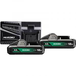 Pack de charge HIKOKI 18V : 2 bat. Li-Ion 4Ah + chargeur