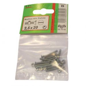 Vynex Boulon à tête fraisée - acier zingué - 4x15 mm - Boulon tête fraisée