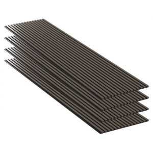 Lot 4 pi&egrave;ces - Panneau Acoustique - Noyer Fonc&eacute; - Feutrine Noir - 240x60x1.1cm