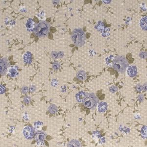 Artémio Coupon de coton Fleurs bleues 30 x 90 cm