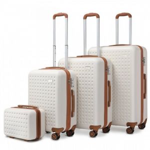 Kono Set de 4 Valises Rigide Trolley Bagages ABS Valise de Voyage (13/20/24/28cm) Cabine à Main Valise 4 roulettes et Serrure TSA