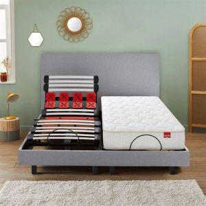 Epeda Tête de lit Relax -Largeur 195 cm-Gris Impérial