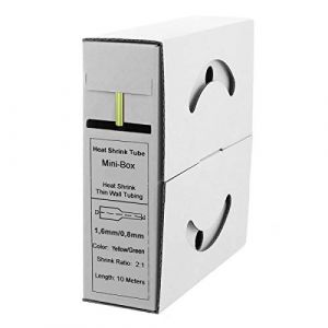 Offgridtec Gaine thermorétractable 10 m 1,6 mm > 0,8 mm jaune/vert Boîte distributrice pour atelier, voiture 2:1