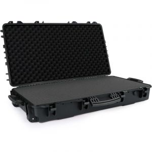 wiltec Mallette pour armes sur roues – 102 x 50 x 19 cm – capacité de charge 100 kg – pour fusils, armes à feu – avec Insert en mousse – Valise fusil