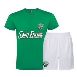 Image de Ensemble Football Enfant - Inspiration Saint-&Eacute;tienne | Tee-Shirt Vert - Short Blanc