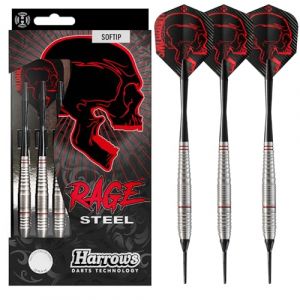Fléchettes Harrows Rage Steel 18GR pointe nylon