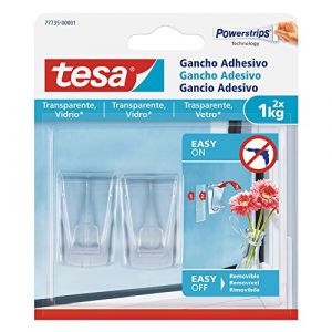 Tesa 77735-00001-00 - Smart Mounting System Ganchos Remov&iacute;bles Transparentes - SMS 2 Ganchos AdhesivosDeco Transp hasta 0,2Kg
