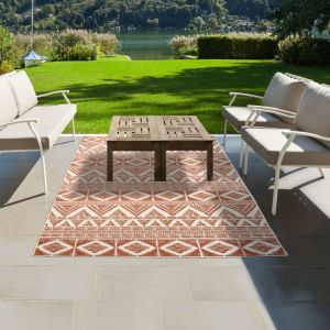 Image de Unamourdetapis Tapis berbère style 120x170 cm Rectangulaire AF SKIO REVERSIBLE Rouge Terrasse, jardin adapté au chauffage par le sol