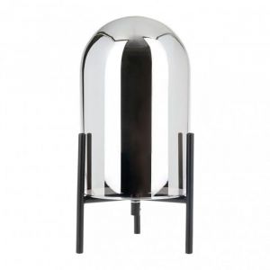 Ostaria Lampe &agrave; poser - Design Industriel - M&eacute;tal/Verre - Noir - 30cm hauteur