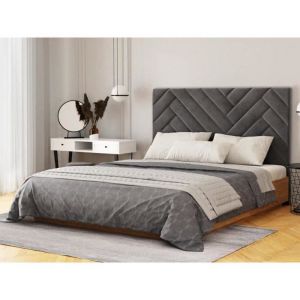 Tête de lit 160 cm SUKIALI Velours Gris