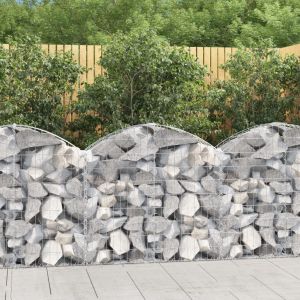 VidaXL Panier de gabions arqué 100x30x80/100 cm Fer galvanisé