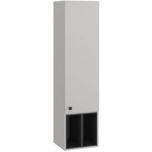 Vicco - Meuble de rangement de salle de bain Gerta, Gris, 37.5 x 150 cm avec porte et compartiments ouverts