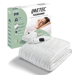 Imetec Adapto Recreo, Chauffe-lit 1 Place 150 x 80 cm, Chauffage Rapide, Temp&eacute;rature constante et r&eacute;glable, Tissu matelass&eacute; hypoallerg&eacute;nique Lavable, Fabriqu&eacute; en Italie, R&eacute;gulation 6 temp&eacute;ratures