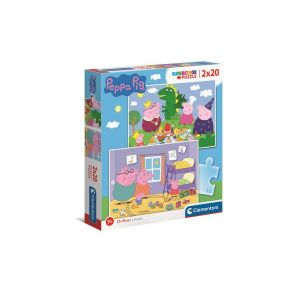 Image de Clementoni Puzzle Peppa Pig Supercolor Pig (2x20 Pièces)