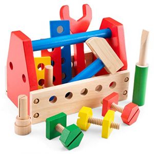 Image de New Classic Toys Caisse d’outils en bois - Jouets par univers - Jeux d'imitation - Bricolage