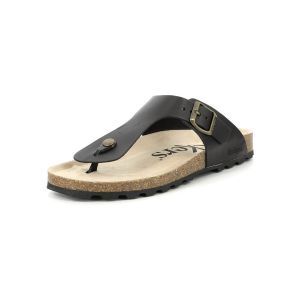 Kickers Tongs Cuir Kick Emma Noir - Couleur Noir - Taille 41