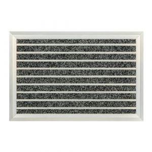 Relaxdays Paillasson, Aluminium, 60x40 cm, pour intérieur & extérieur, Tapis résistant aux intempéries, argenté - Noir