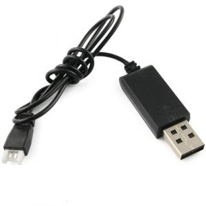 Câble de Charge USB pour Syma X5C RC Quadcopter Facile à Utiliser Fabriqué en Plastique et Métal de Qualité, Noir, Plastique