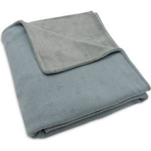 Jollein Plaid enfant Cosy Knit Sea Green/Velvet 100x150 cm - Taille 10x145 cm