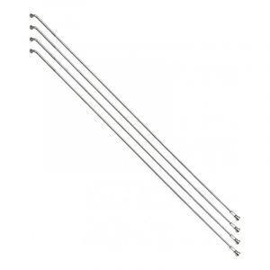 Velox Rayon inox argent e bike 2 0mm avec tete en 2 3mm l 200mm sapim tete coudee avec ecrous vendu par 4