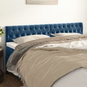 VidaXL Têtes de lit 2 pcs Bleu foncé 100x7x78/88 cm Velours