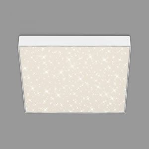 Briloner - Plafonnier LED avec décor étoilé, plafonnier LED sans cadre, LED en saillie, température de couleur blanc neutre, 287x287 mm, blanc
