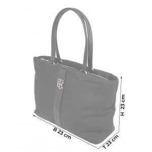 Image de Tommy Hilfiger Sac tote en polyester recyclé avec logo TH métallisé Noir